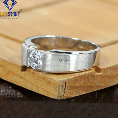 1.00 TDW Round Cut Diamond Men’s Solitaire Ring