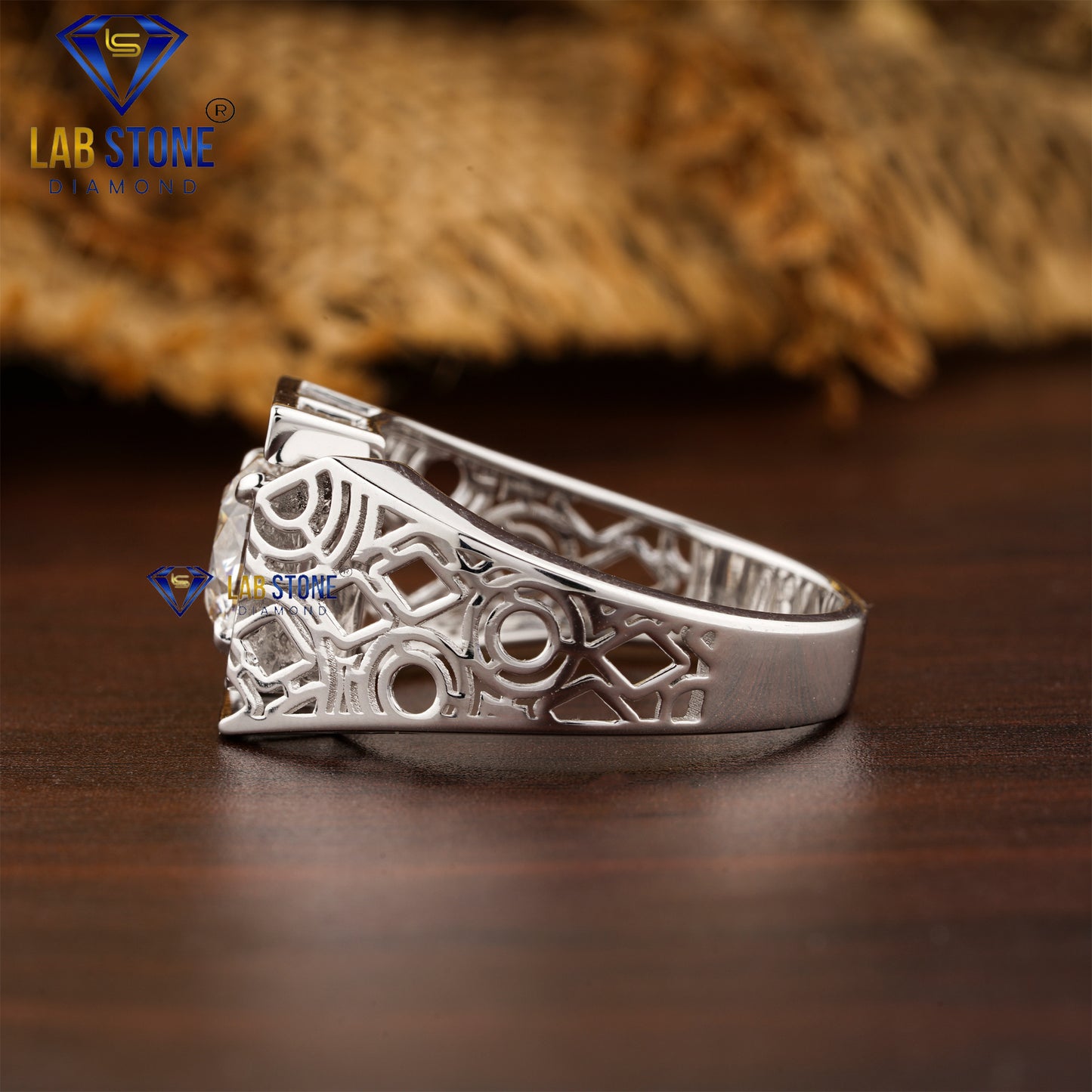 2.00 TDW Round Cut Men’s Diamond Solitaire Ring