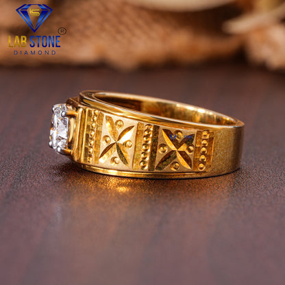 1.00 TDW Round Cut Diamond Men’s Solitaire Ring