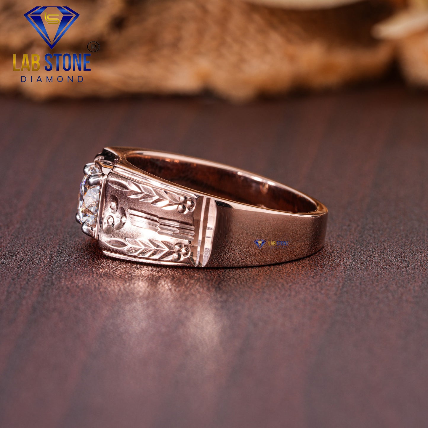 0.92 TDW Round Cut Men’s Solitaire Diamond Ring