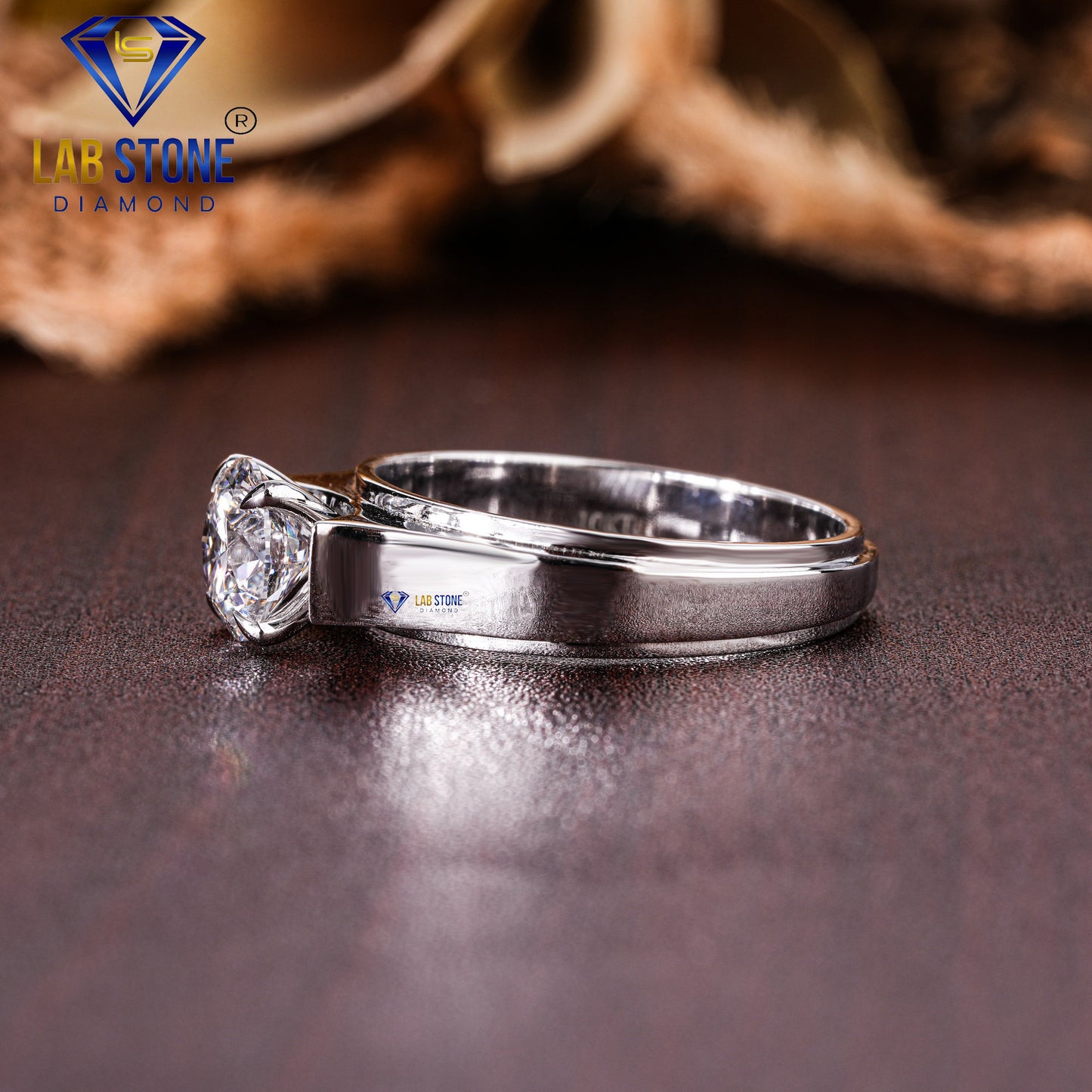 1.30 TDW Round Cut Diamond Men’s Solitaire Ring