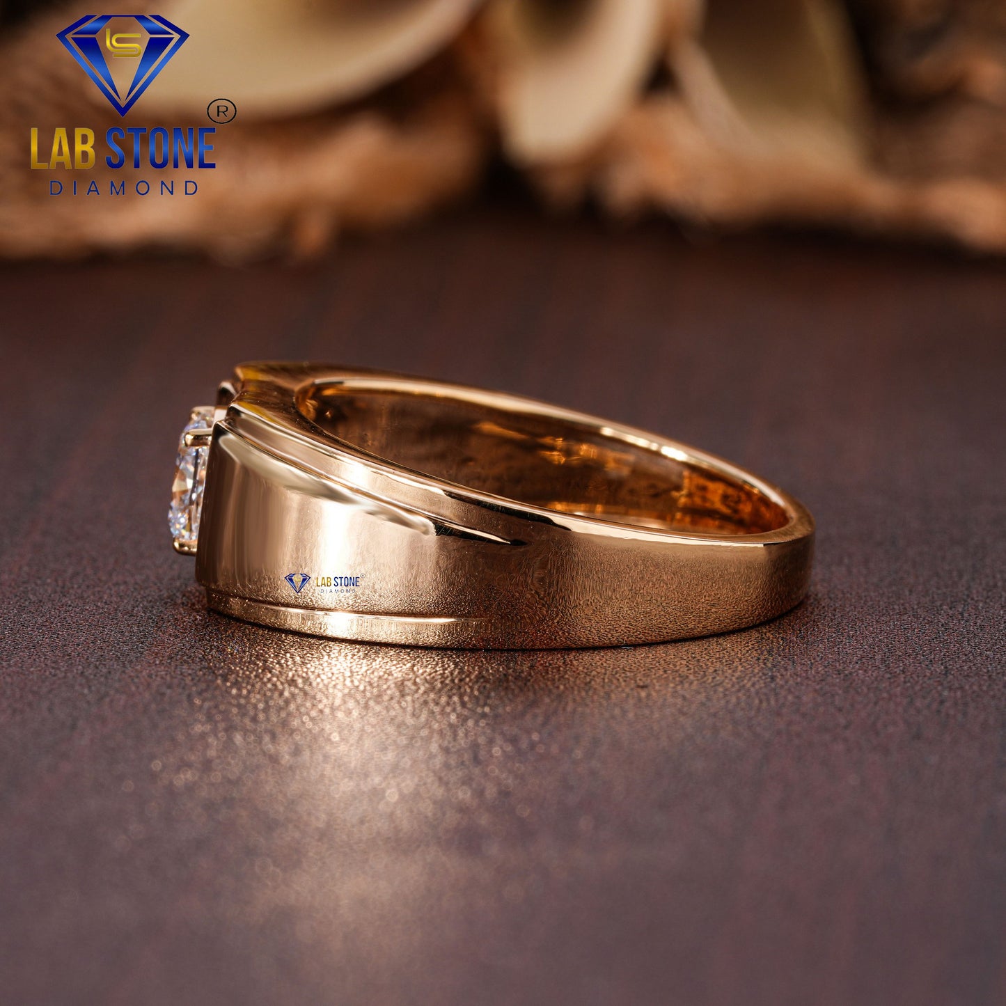 1.00 TDW Cushion Cut Men’s Solitaire Diamond Ring