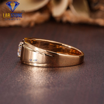 1.00 TDW Cushion Cut Men’s Solitaire Diamond Ring