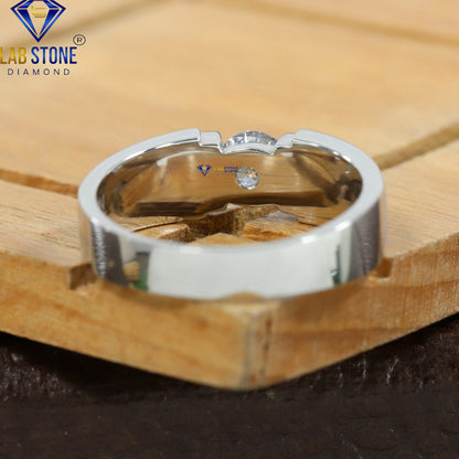 1.00 TDW Round Cut Diamond Men’s Solitaire Ring