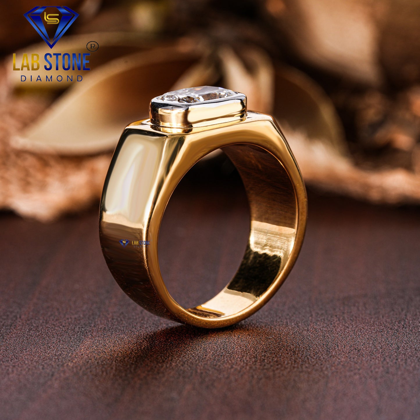 2.08 TDW Cushion Cut Men’s Classic Solitaire Diamond Ring