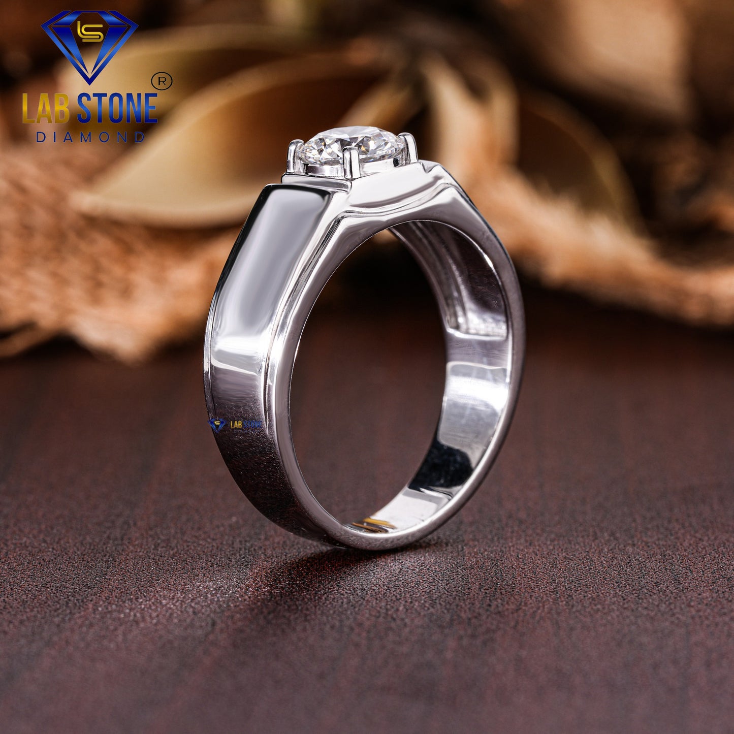 1.00 TDW Round Cut Diamond Men’s Solitaire Ring