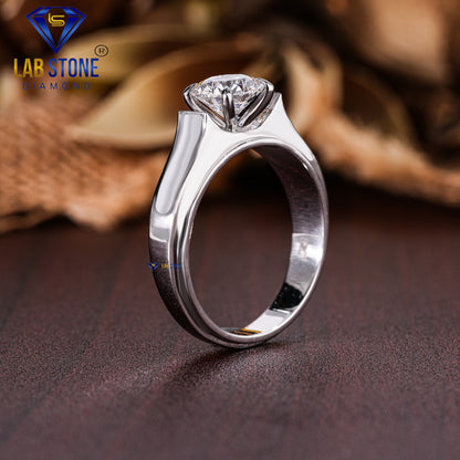 1.30 TDW Round Cut Diamond Men’s Solitaire Ring