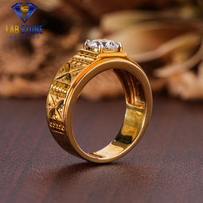 1.00 TDW Round Cut Diamond Men’s Solitaire Ring