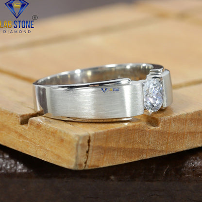 1.00 TDW Round Cut Diamond Men’s Solitaire Ring