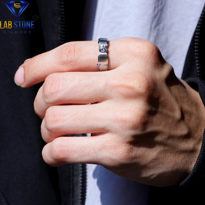 1.00 TDW Round Cut Diamond Men’s Solitaire Ring