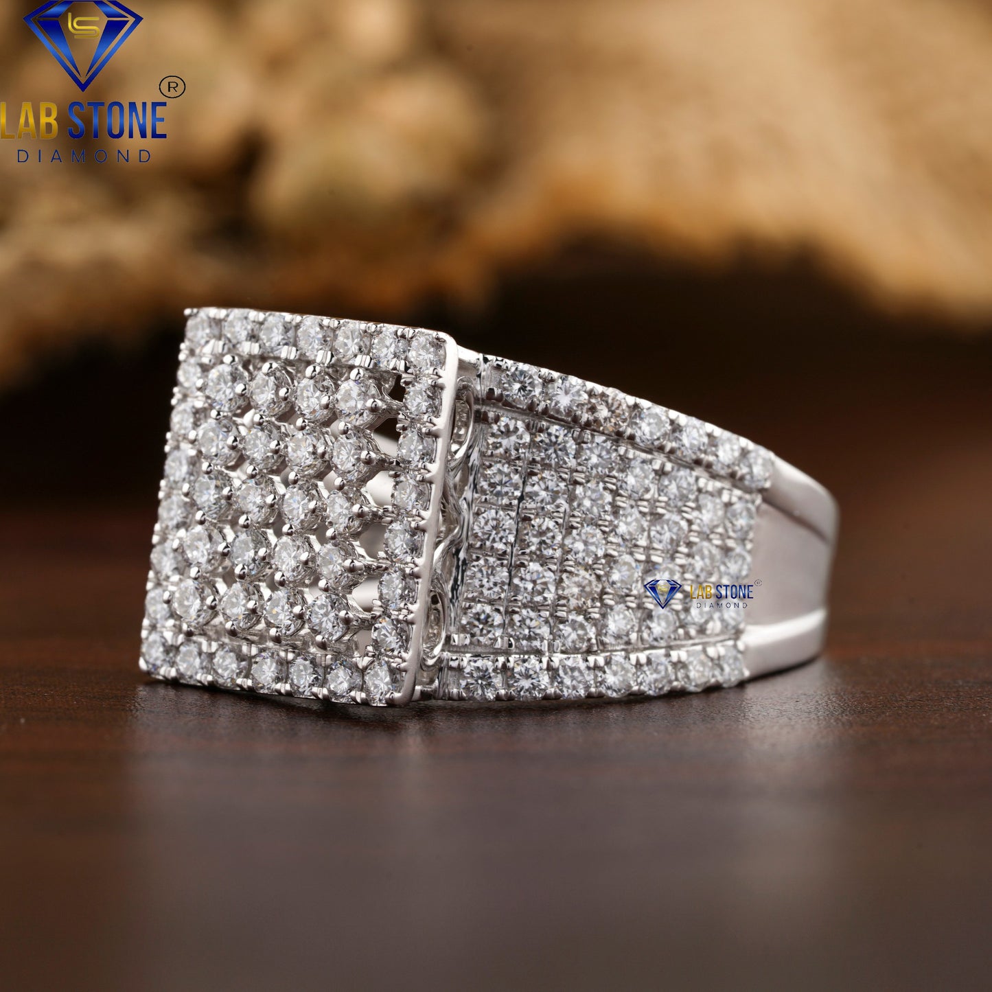 1.92 TDW Round Cut Diamond Men's Engagement Ring