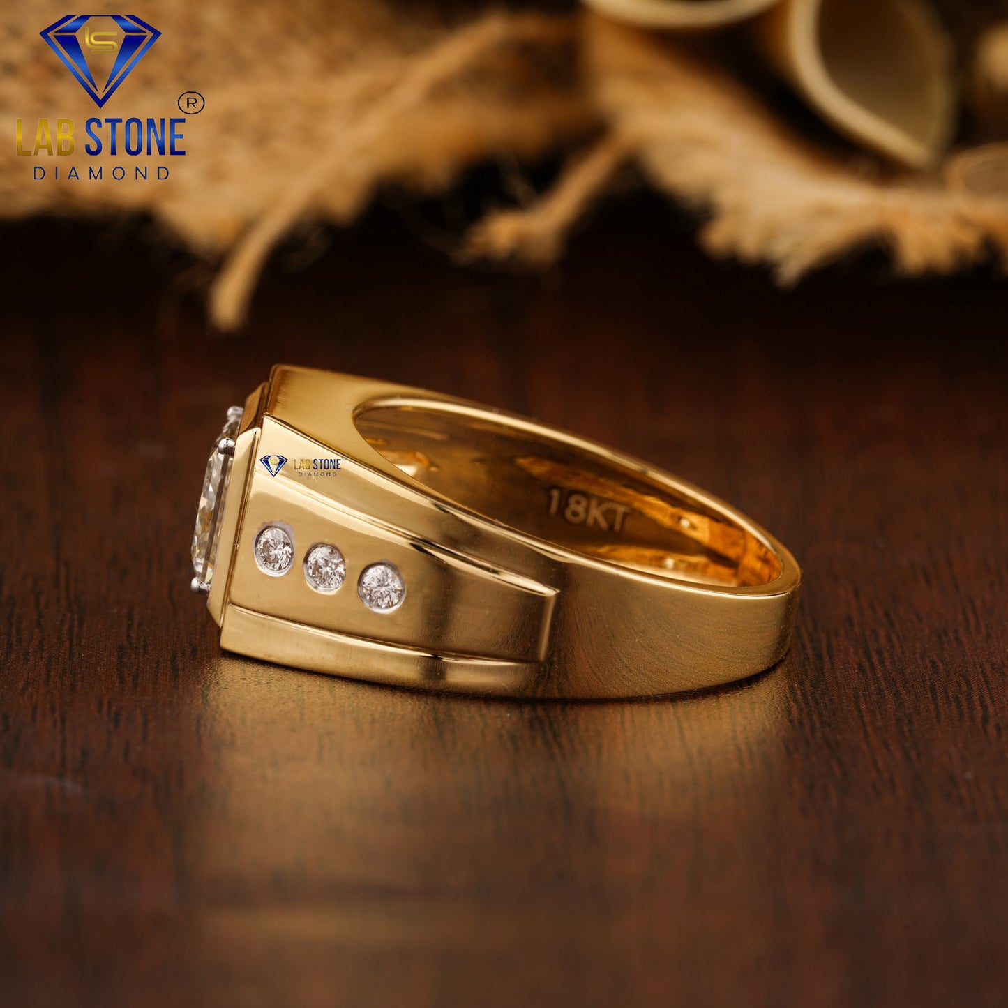 2.09 TDW Princess & Round Cut Men’s Engagement Diamond Ring