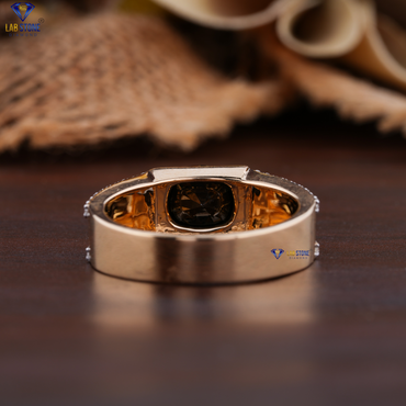 2.30 TDW Cushion & Round Cut Diamond and Gemstone Ring