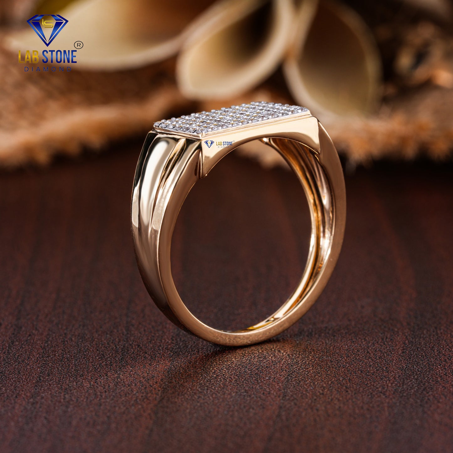 0.29 TDW Round Cut Diamond Men's Engagement Ring