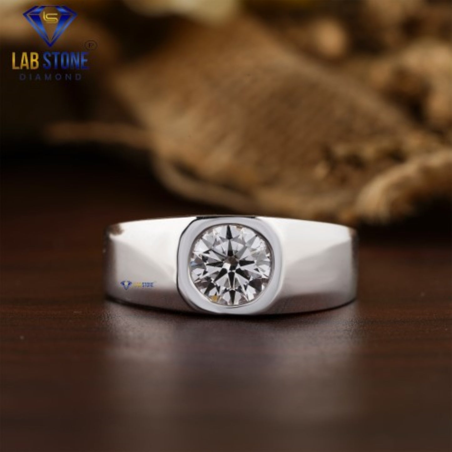 1.25 TDW Round Cut Daimond Men’s Solitaire Ring