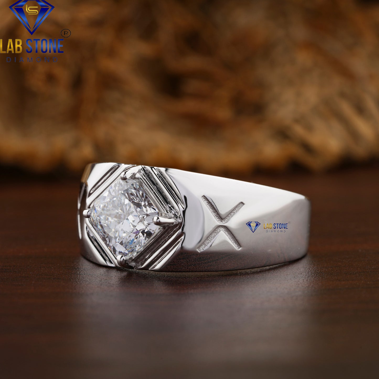 1.51 TDW Cushion Cut Daimond Men’s Solitaire Ring