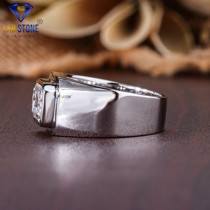 3.01 TDW Radiant Cut Diamond Men's Solitaire Ring