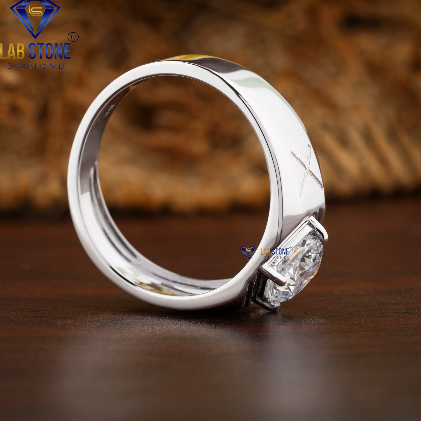 1.51 TDW Cushion Cut Daimond Men’s Solitaire Ring