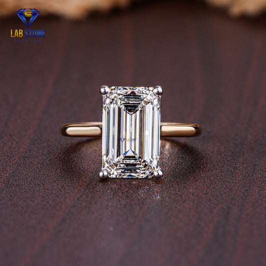 5.00 TDW Emerald Cut Diamond Women's Solitaire Ring