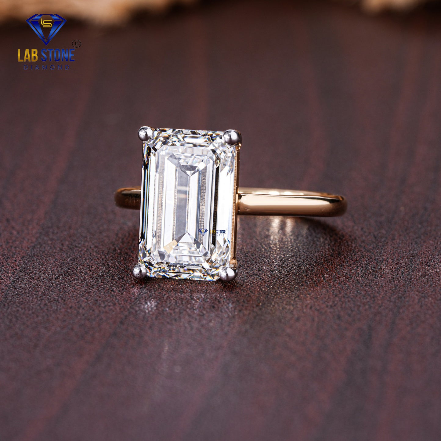 5.00 TDW Emerald Cut Diamond Women's Solitaire Ring