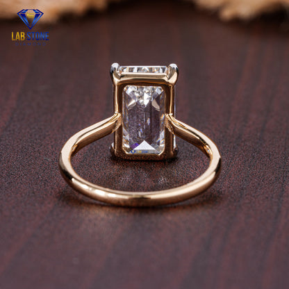 5.00 TDW Emerald Cut Diamond Women's Solitaire Ring