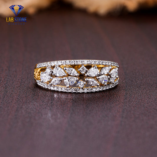 0.67 TDW Pear, Marquise & Round Cut Diamond women's Band