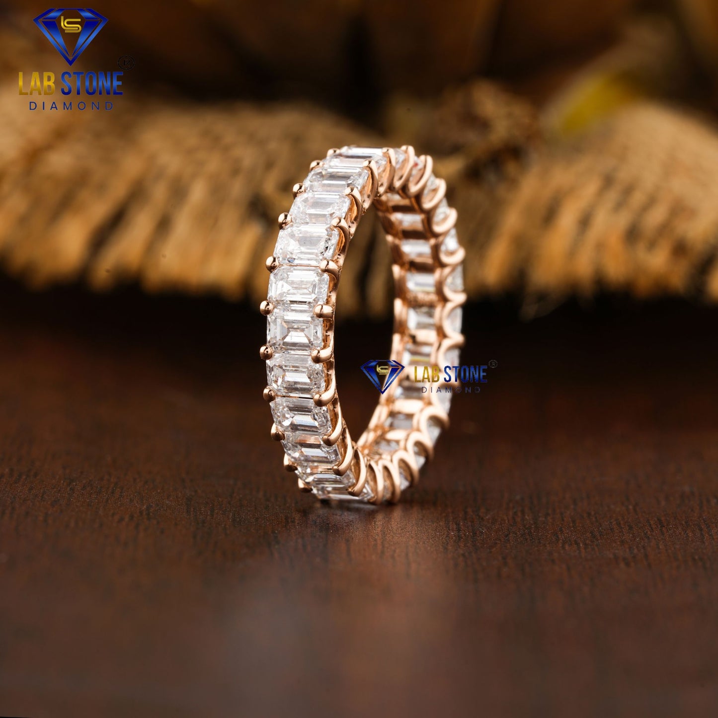 4.40 TDW Emerald Cut Diamond Eternity Band