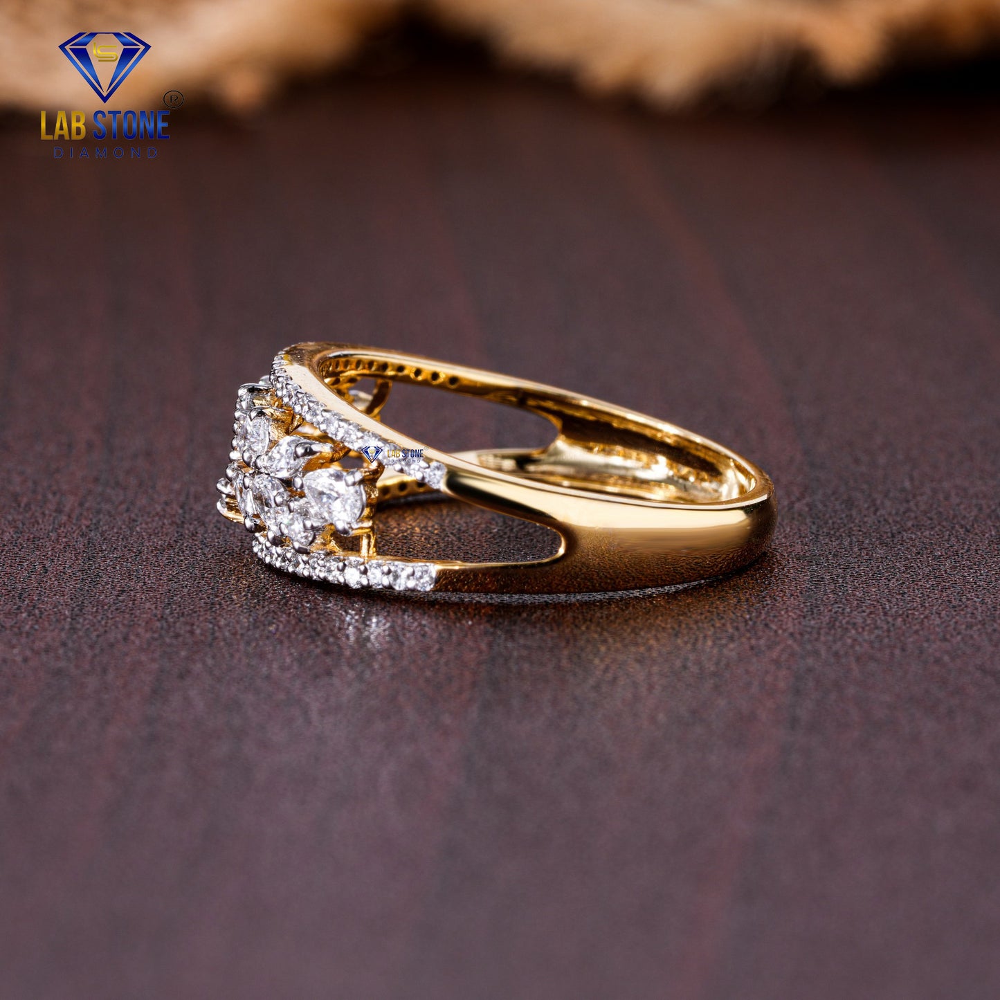 0.67 TDW Pear, Marquise & Round Cut Diamond women's Band