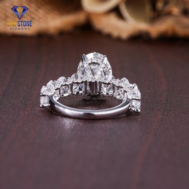 6.79 TDW Oval & Round Cut Diamond Hidden-Halo Women's Ring