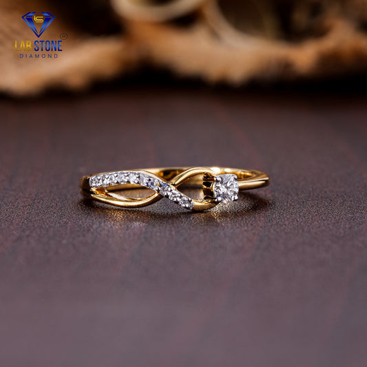 0.14 TDW Round Cut Diamond Engagement Ring