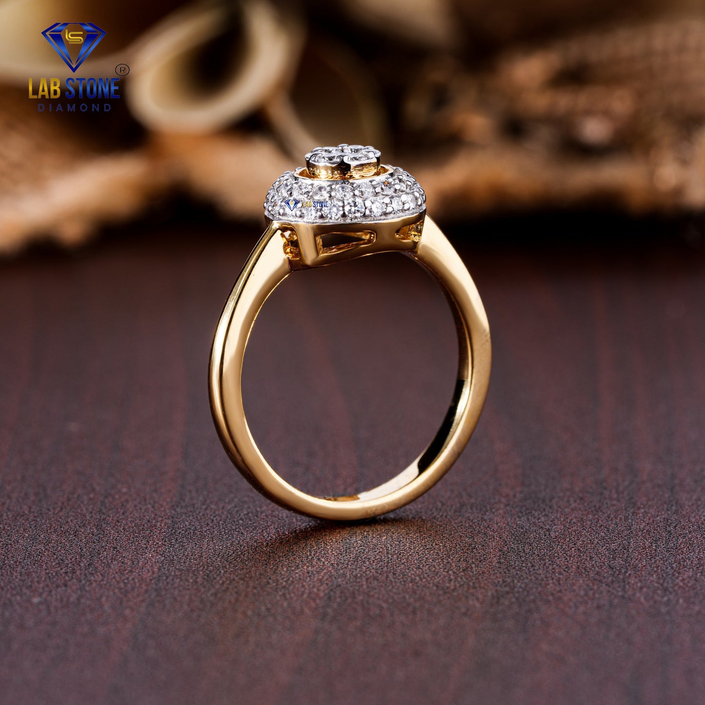 0.52 TDW Round Cut Diamond Engagement Ring