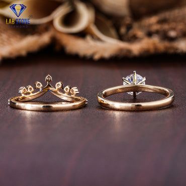 0.85 TDW Round Cut Diamond Women's Ring with Band