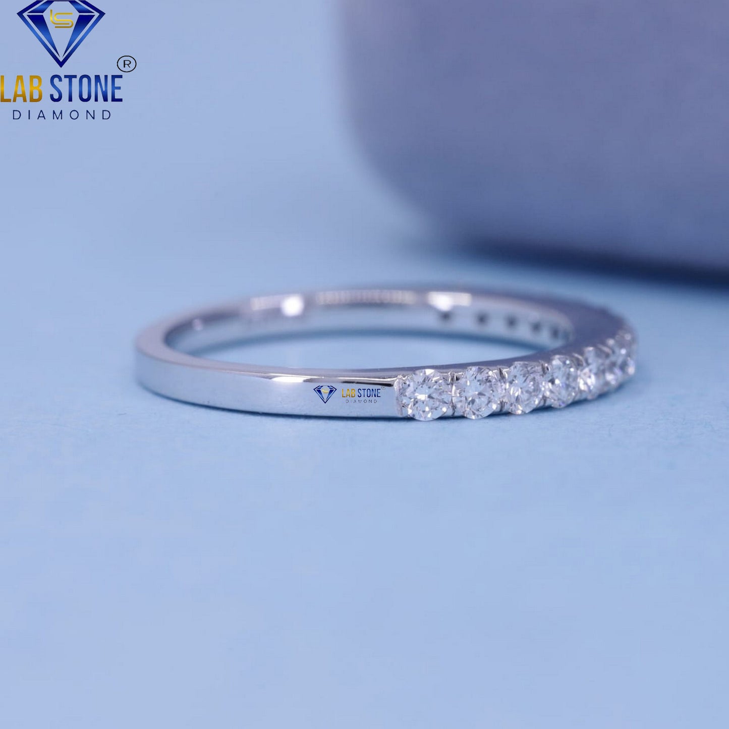 0.49 TDW Round Cut Women's Diamond Half Eternity Band