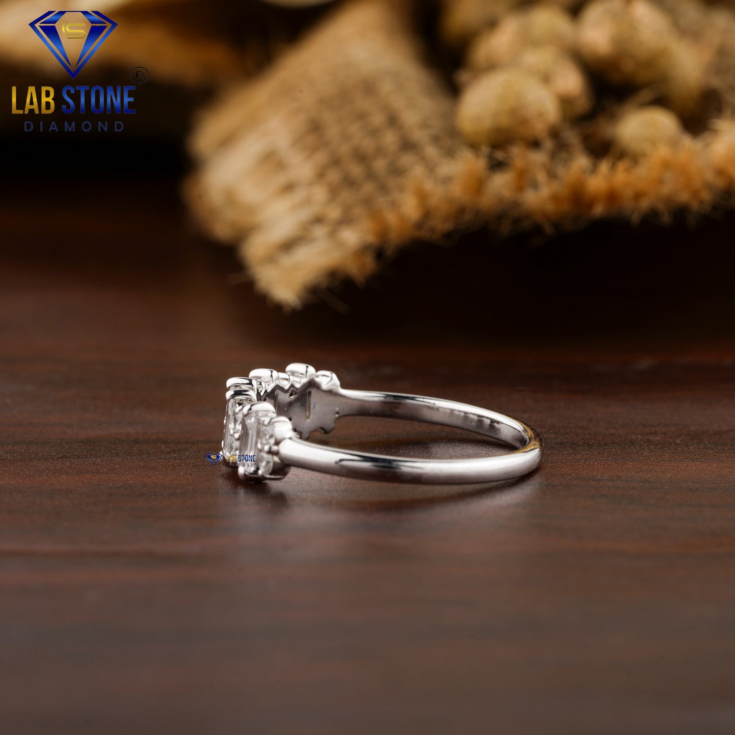 0.55 TDW Baguette & Round Cut Women’s Diamond Band Ring