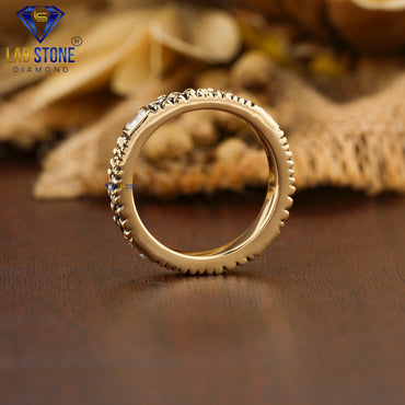 0.756 TDW Fancy Green Baguette & Cushion Cut Women’s Gemstone & Diamond Band