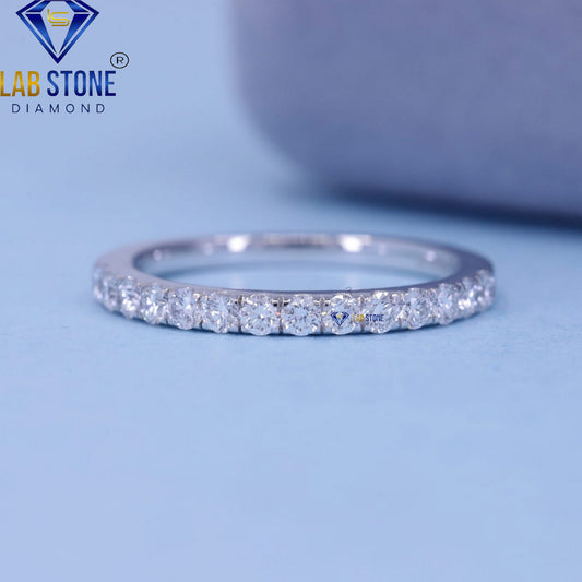 0.49 TDW Round Cut Women's Diamond Half Eternity Band