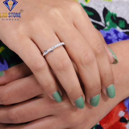 0.49 TDW Round Cut Women's Diamond Half Eternity Band