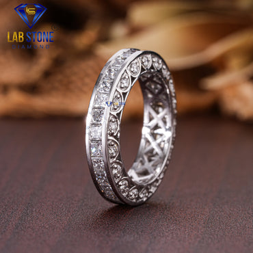 3.04 TDW Princess and Round Cut Diamond Band