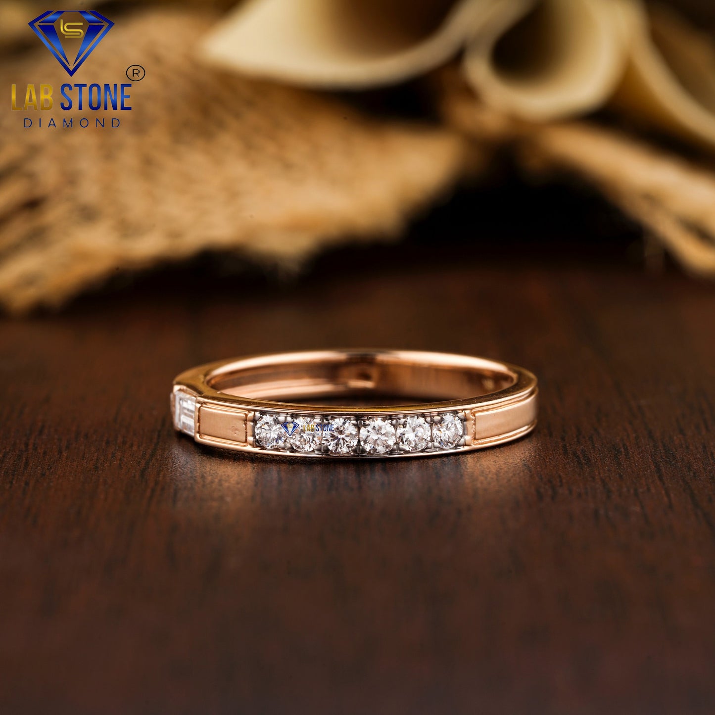 0.30 TDW Round & Baguette Cut Women’s Diamond Band Ring