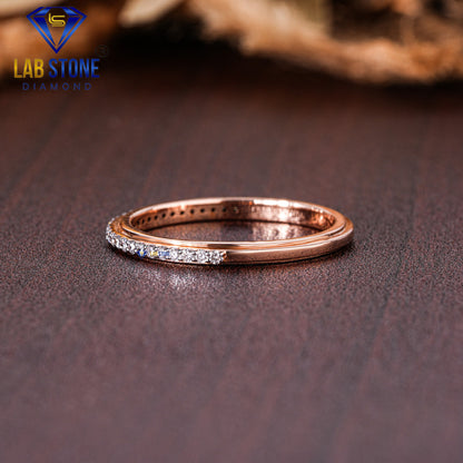 0.16 TDW Round Cut Women’s Slim Diamond Band