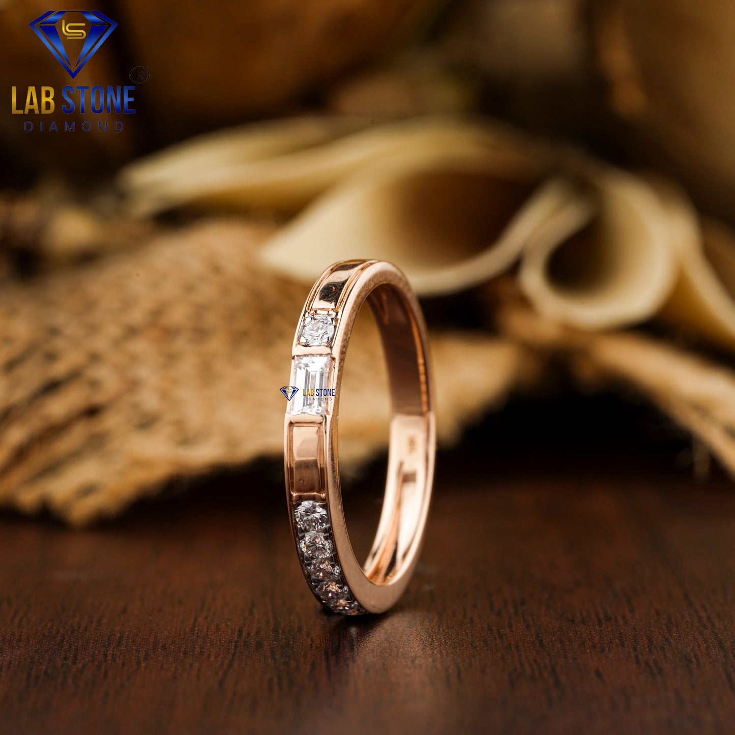 0.30 TDW Round & Baguette Cut Women’s Diamond Band Ring