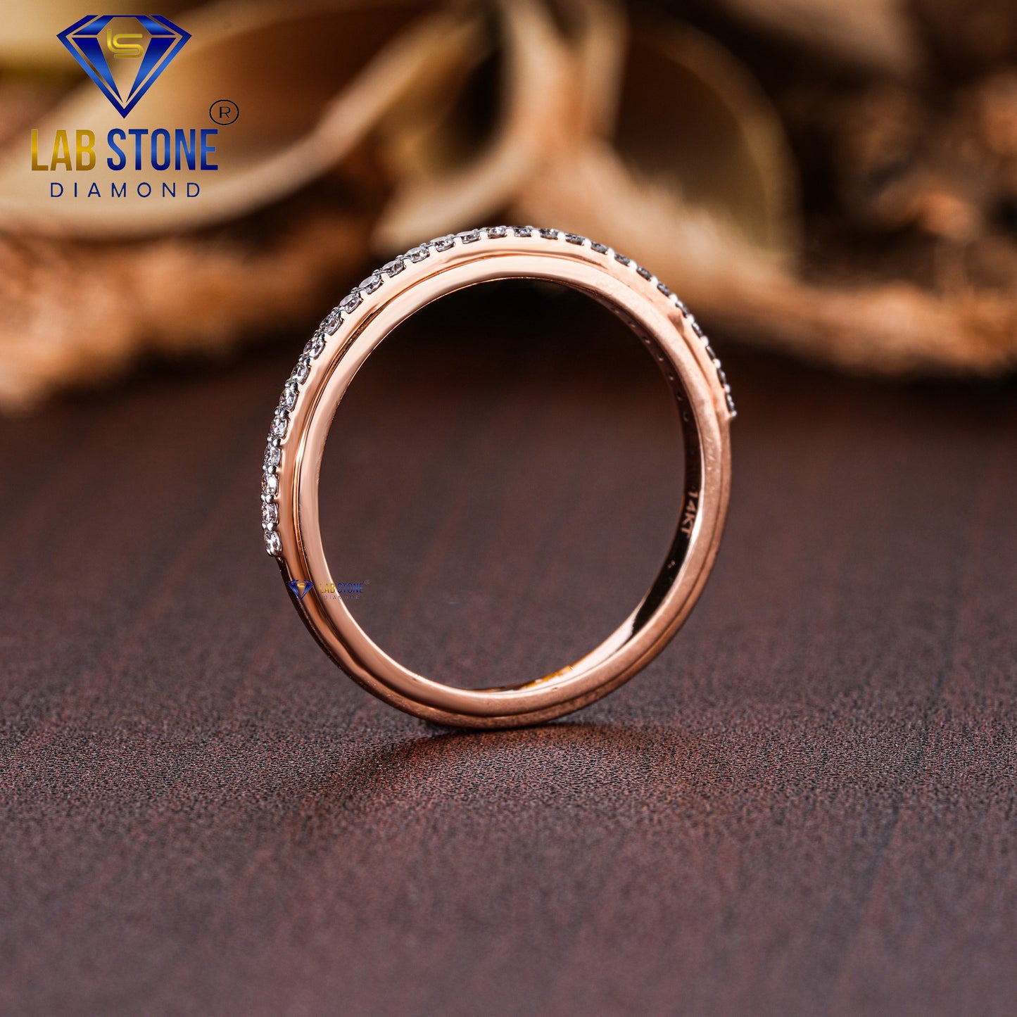 0.16 TDW Round Cut Women’s Slim Diamond Band