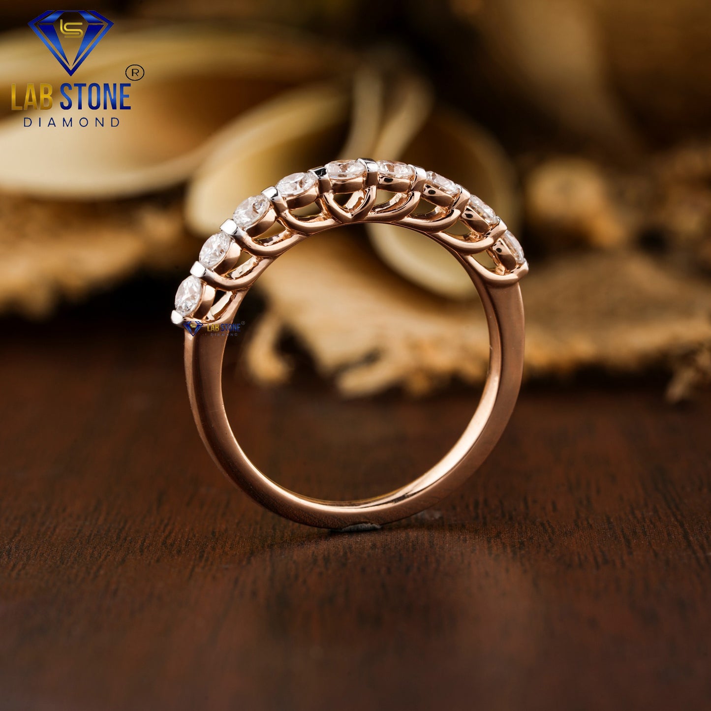 0.70 TDW Round Cut Women’s Diamond Band Ring