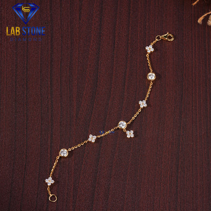 1.69 TDW Round Diamond Charm Bracelet