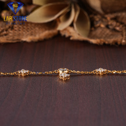 1.69 TDW Round Diamond Charm Bracelet