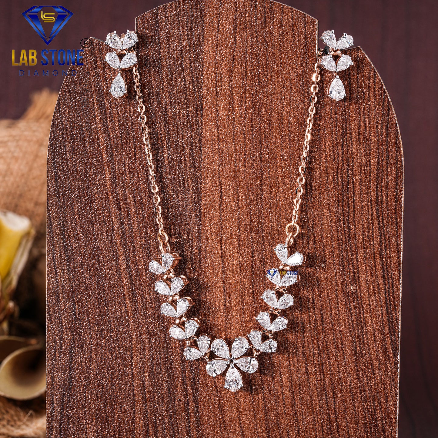 6.52 TDW Pear Cut Diamond Women’s Charm Necklace