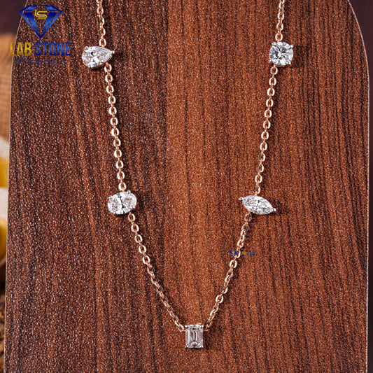 3.65 TDW Multi-Shape Diamond Women’s Charm Necklace