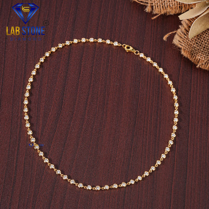 3.248 TDW Round Cut Diamond Women’s Tennis Necklace