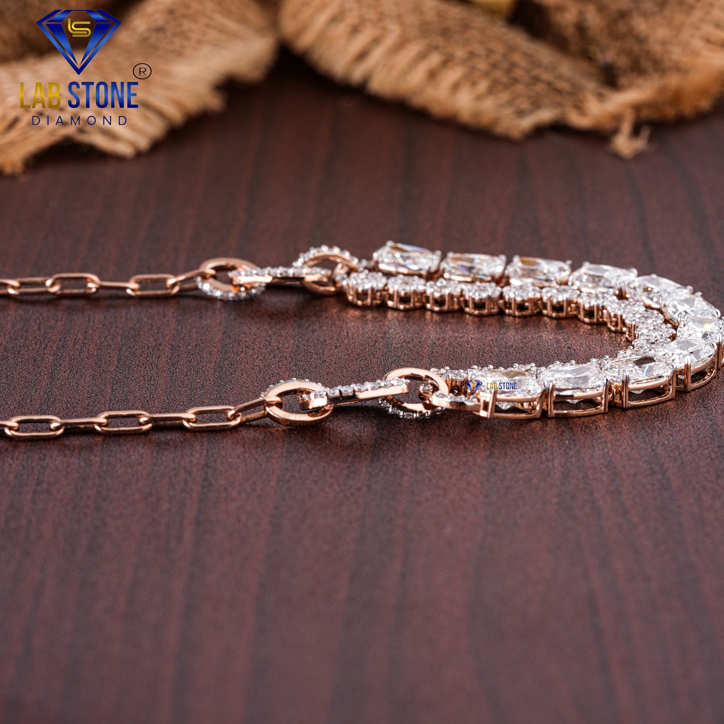 15.115 TDW Cushion & Round Cut Diamond Charm Necklace