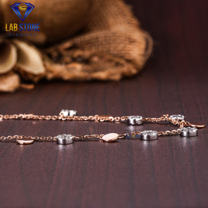 1.482 TDW Round Cut Diamond Charm Necklace